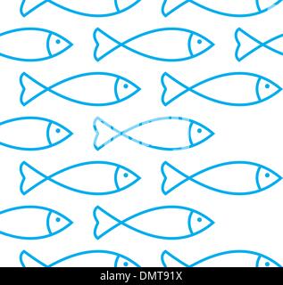 Fish seamless vector pattern Stock Vector