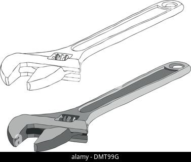 Adjustable spanner Stock Vector