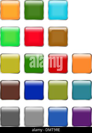 Colorful gradient blank web buttons icons set. Cartoon illustration of ...