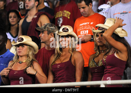 Florida State fans watch closely during Monday nights game between the Florida State Seminoles and the Miami Hurricanes in Doak Campbell Stadium.  Miami would win the game 38-34. (Credit Image: © Stacy Revere/Southcreek Global/ZUMApress.com) Stock Photo