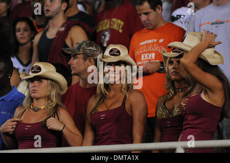 Florida State fans watch closely during Monday nights game between the Florida State Seminoles and the Miami Hurricanes in Doak Campbell Stadium.  Miami would win the game 38-34. (Credit Image: © Stacy Revere/Southcreek Global/ZUMApress.com) Stock Photo