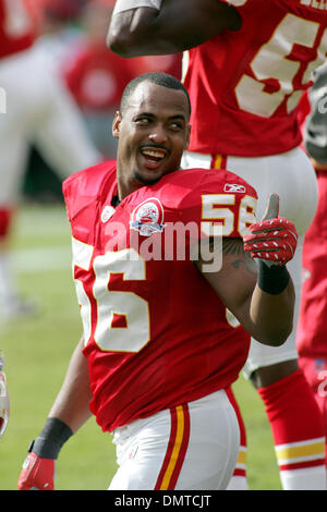 Kansas City Chiefs linebacker Derrick Johnson (56) during pre-game warmups  before the Chargers 37-7 victory over the Chiefs at Arrowhead Stadium in  Kansas CIty, Missouri. (Credit Image: © Jacob Paulsen/Southcreek  Global/ZUMApress.com Stock