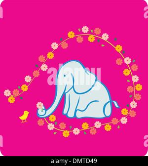 Chick & Elephant Stock Vector