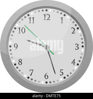 wall clock vector Vintage orange isolated on white Stock Vector