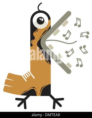 Singing bird Stock Vector