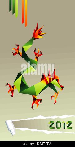 2012 China origami dragon year Stock Vector