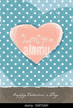 Valentines retro cute background. A4 format, vector, EPS10. Stock Vector