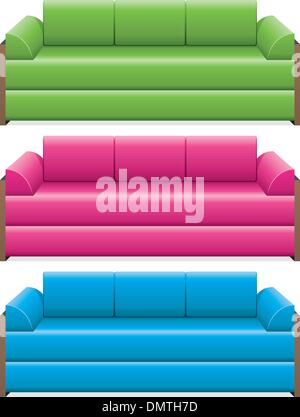 vector colorful sofas Stock Vector