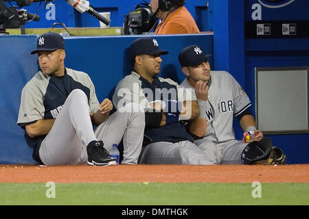 New York Yankees shortstop Derek Jeter #2 has the night off at the Rogers Centre during a Major League Baseball game between the New York Yankees and the Toronto Blue Jays. .The Blue Jays won 6-0. (Credit Image: © Nick Turchiaro/Southcreek Global/ZUMApress.com) Stock Photo
