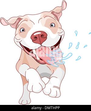Excited Pit Bull Dog Stock Vector