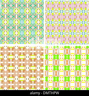 Collection of four seamless decorative patterns Stock Vector
