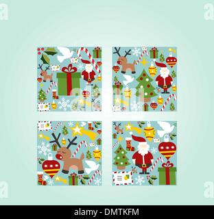 Christmas icon set in gift box shape Stock Vector