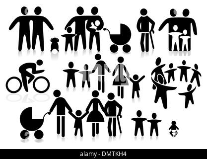 family pictogram Stock Vector