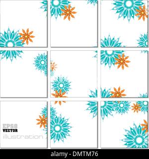 Vector Illustration geometrical mosaic pattern in blue tones Stock Vector