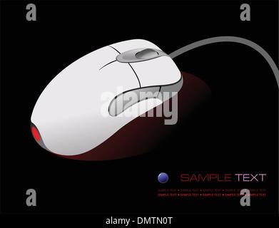 Computer mouse on black background. Vector illustration Stock Vector