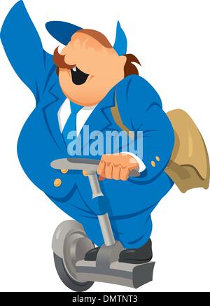 POSTRIDER ON THE SEGWAY Stock Vector