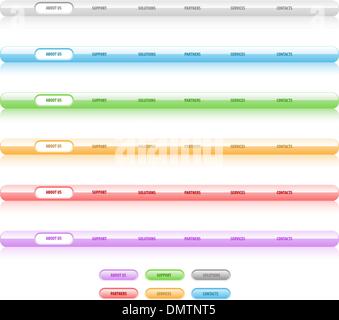 Set of vector navigation templates. Different colors. Easy to ed Stock Vector