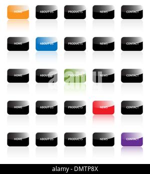 Vector easy to edit web navigation templates set. Stock Vector