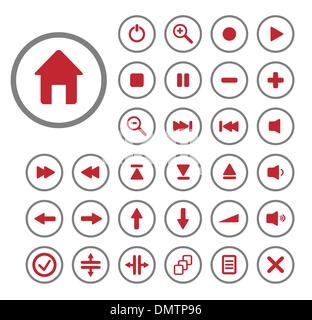 Collection of vector audio buttons. Easy to edit, any size. Stock Vector