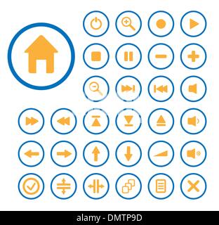 Collection of vector audio buttons. Easy to edit, any size. Stock Vector
