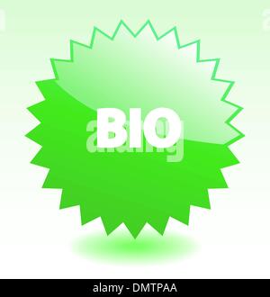 Green glossy vector star element for environment marketing or ad Stock Vector