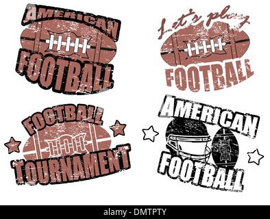 american football stamps Stock Vector