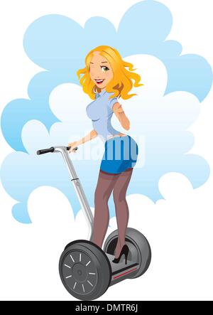 POSTRIDER ON THE SEGWAY Stock Vector