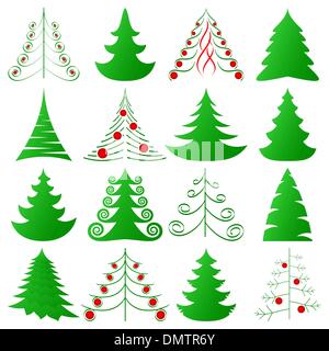 Christmas trees collection Stock Vector