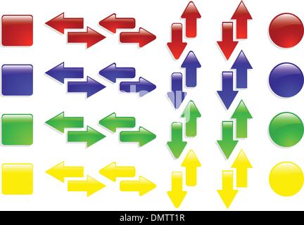 the color vector web arrow icon set Stock Vector
