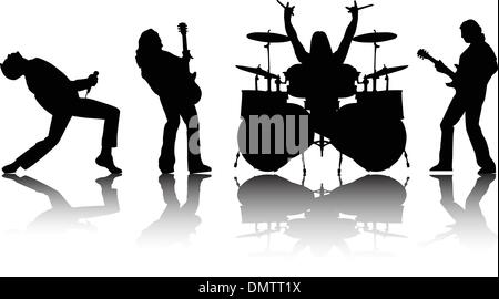 the vector musicans silhouettes set Stock Vector