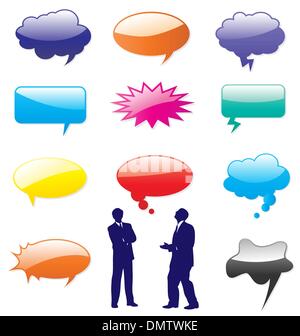 Collection of different empty vector shapes for comics or web. A Stock Vector