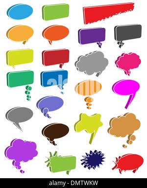 Collection of different empty vector 3d shapes for comics or web Stock Vector