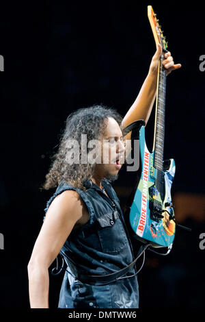 15 October 2009:  Metallica lead guitarist Kirk Hammett performs onstage during the Metallica World Magnetic Tour at the Quicken Loans Arena in Cleveland, Ohio. (Credit Image: © Frank Jansky/Southcreek Global/ZUMApress.com) Stock Photo