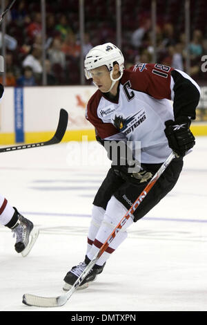 20 November 2009: Lake Erie Monsters goalie Trevor Cann (35) during the  second period. The Marlies defeated the Monsters 7-1 in this American  Hockey League game played at Quicken Loans Arena in