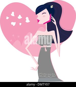 Young woman on the cell phone Stock Vector