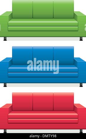 vector colorful sofas Stock Vector