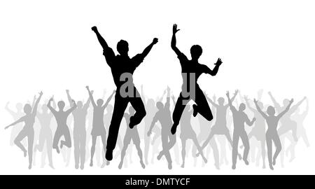 Jumping celebration Stock Vector