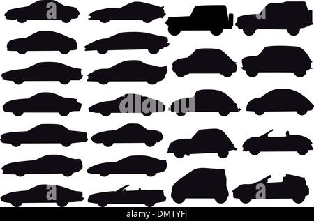 car silhouettes, vector Stock Vector