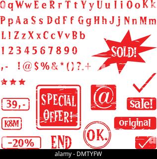 alphabet, letters, numbers, digits, signs Stock Vector