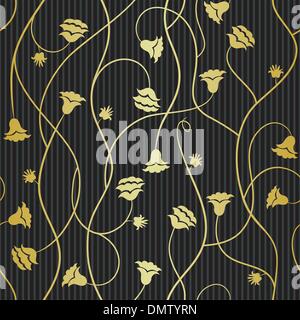 Retro floral seamless background with flowers Stock Vector