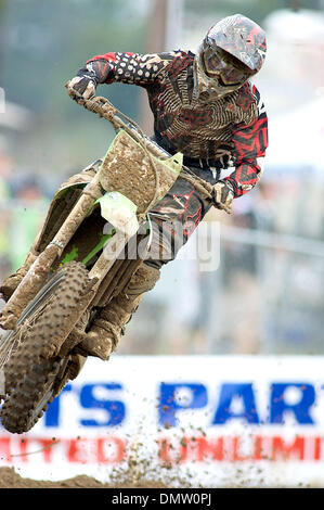 Sept. 12, 2009 - Budds Creek, Maryland, U.S -  22 August  2009:  A rider gets some air during the Lucas Oil Motocross Championships at Budds Creek Motocross in Budds Creek , Maryland  (Credit Image: © Southcreek Global/ZUMApress.com) Stock Photo