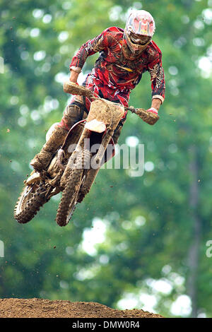 Sept. 12, 2009 - Budds Creek, Maryland, U.S -  22 August  2009:  A rider gets some air during the Lucas Oil Motocross Championships at Budds Creek Motocross in Budds Creek , Maryland  (Credit Image: © Southcreek Global/ZUMApress.com) Stock Photo