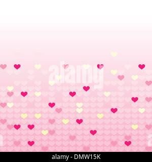 Colored hearts in a mosaic, pattern Stock Vector
