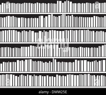 vector abstract black and white bookshelf Stock Vector