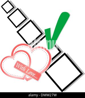 valentine day or wedding - check list Symbol Stock Vector