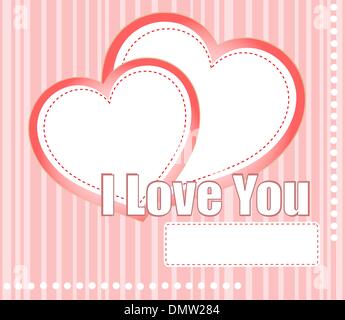 valentines hearts two shapes on pink pattern background Stock Vector