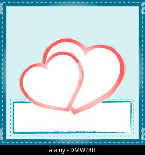 Beautiful Abstract Background with two Heart Silhouette Stock Vector