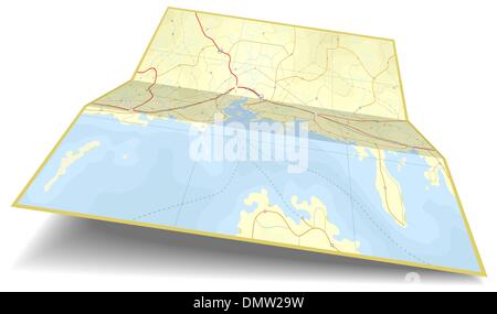 Map folding Stock Vector