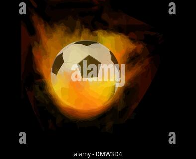 Soccer ball on fire Stock Vector