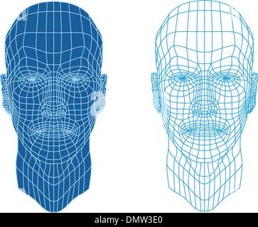 mesh head, vector Stock Vector